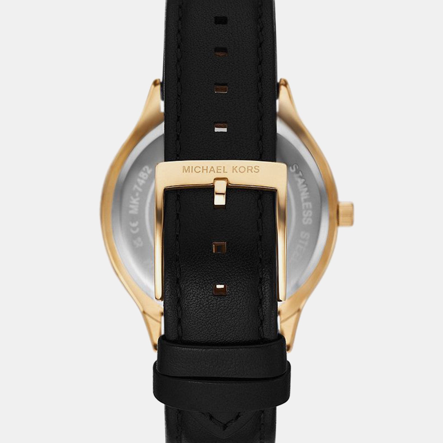 Slim Runway Women Quartz Black Dial Analog Leather Watch MK7553