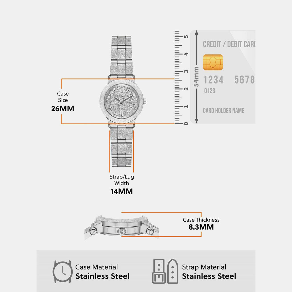 Billie Women Quartz Silver Dial Analog Stainless Steel Watch MK7555