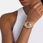 Phoebe Women Quartz Gold Dial Analog Stainless Steel Watch MK7565