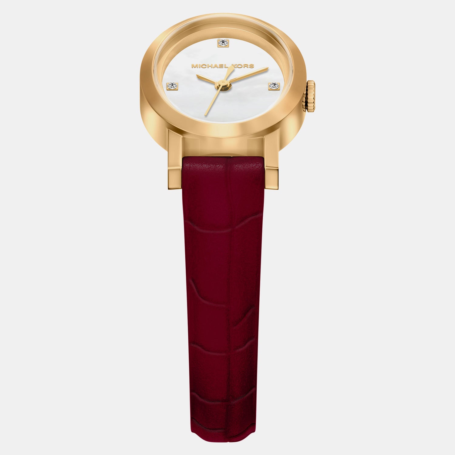 Maude Women Quartz Mother Of Pearl Dial Analog Leather Watch MK7570SET