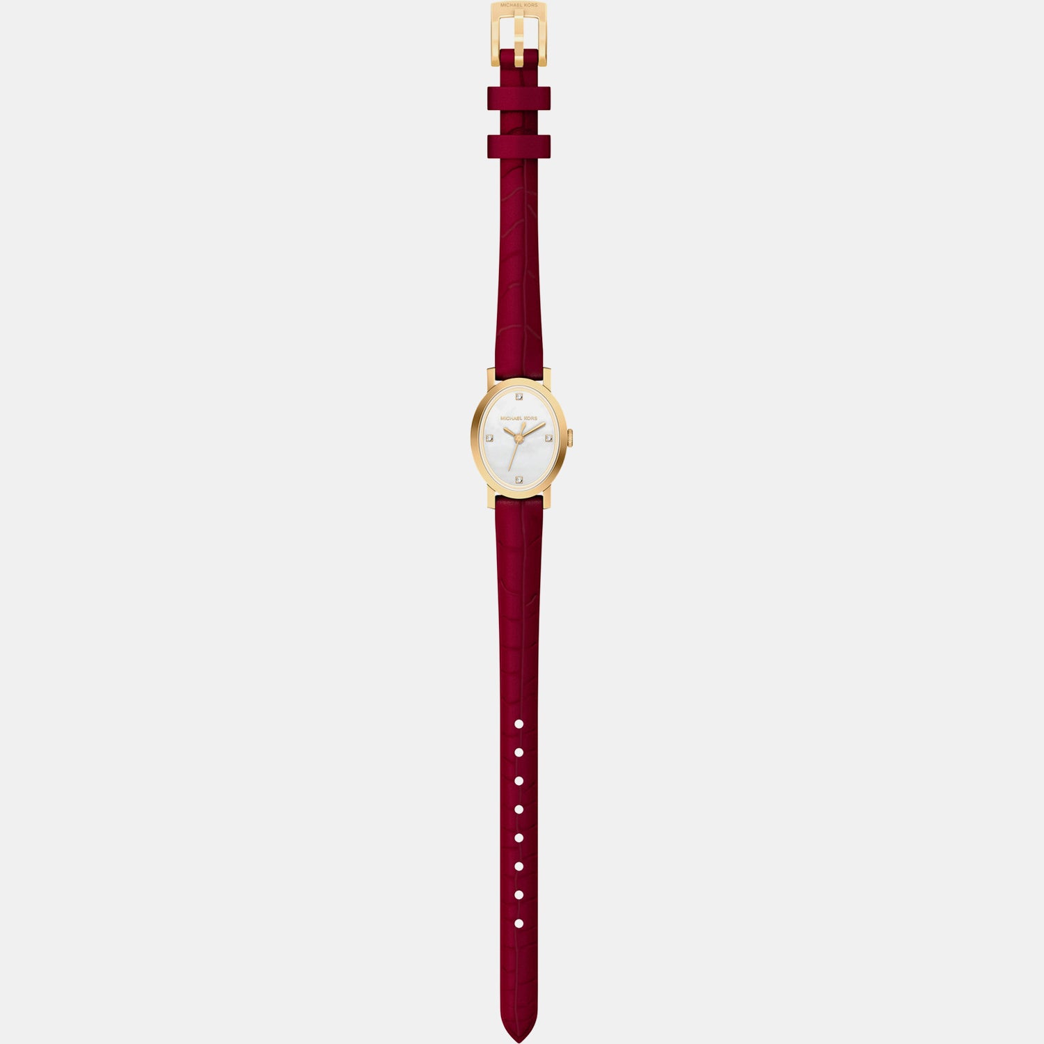Maude Women Quartz Mother Of Pearl Dial Analog Leather Watch MK7570SET