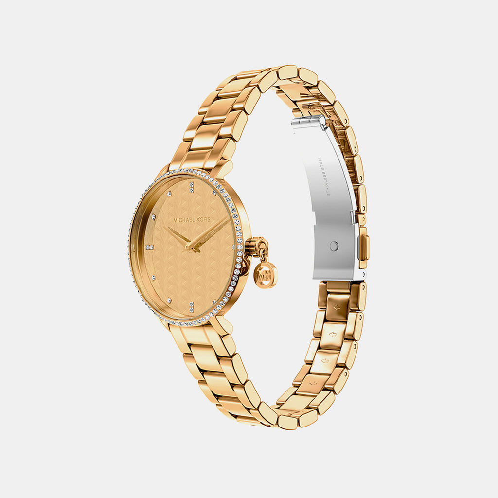 Pyper Women Quartz Gold Dial Analog Stainless Steel Watch MK7572