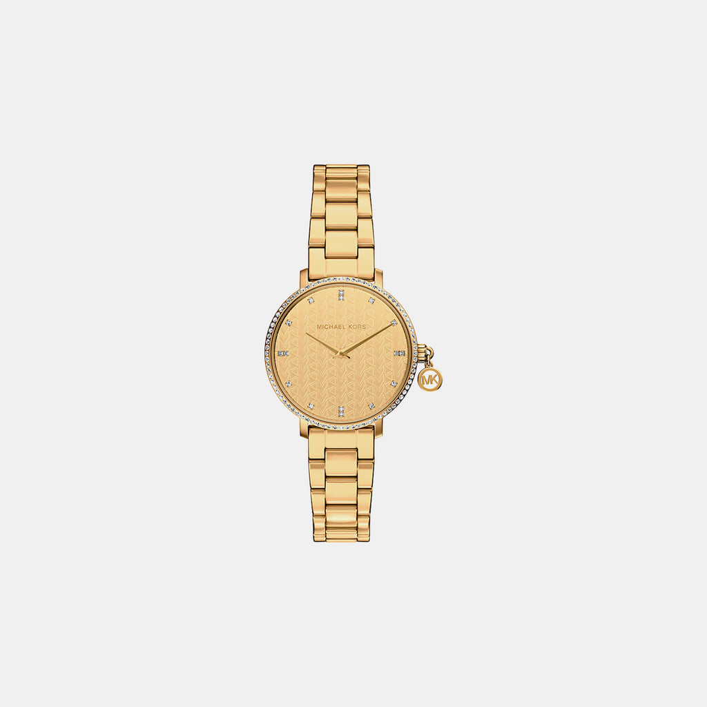 Pyper Women Quartz Gold Dial Analog Stainless Steel Watch MK7572