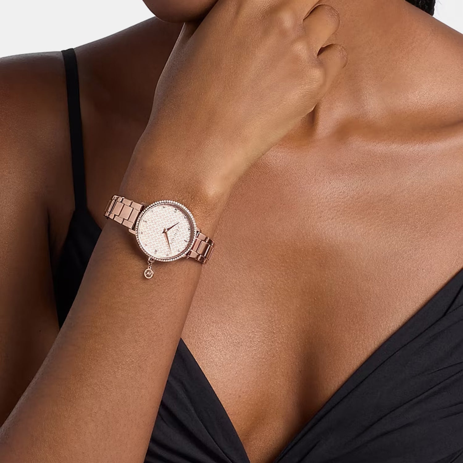 Pyper Women Quartz Rose Gold Dial Analog Stainless Steel Watch MK7573