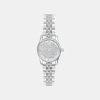 Petite Lexington Women Quartz Silver Dial Analog Stainless Steel Watch MK7577