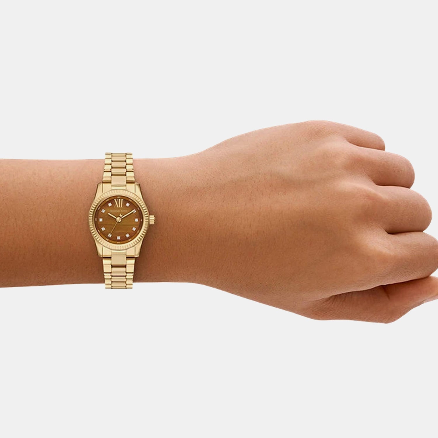 Lexington Women Quartz Brown Dial Analog Stainless Steel Watch MK7578