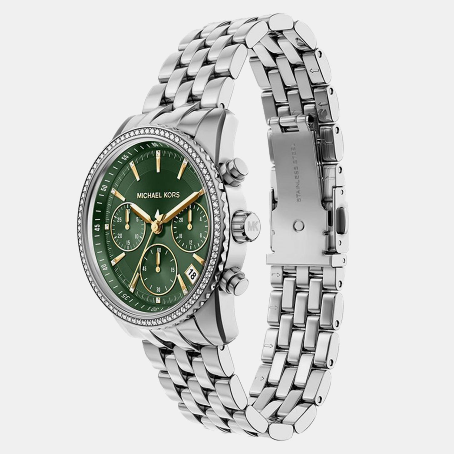 Bryant Women Quartz Green Dial Chronograph Stainless Steel Watch MK7583