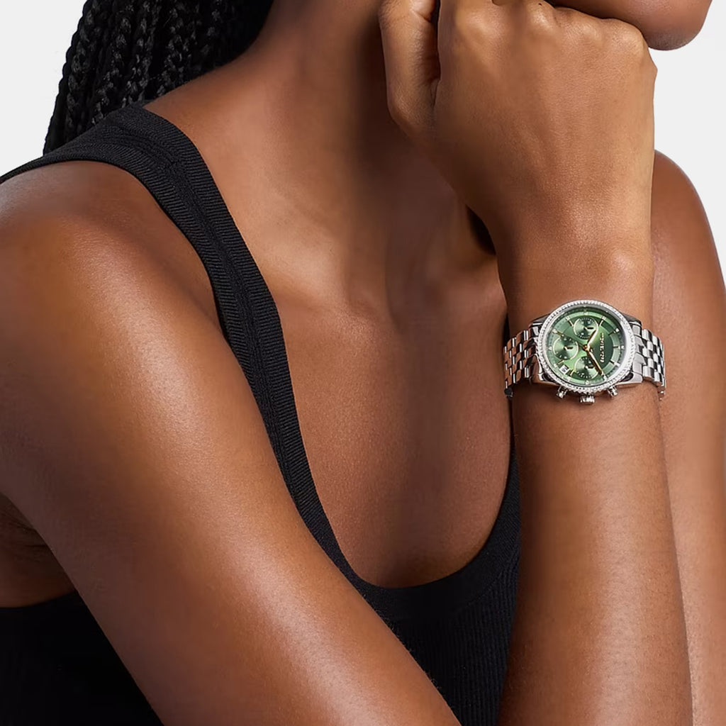 Bryant Women Quartz Green Dial Chronograph Stainless Steel Watch MK7583