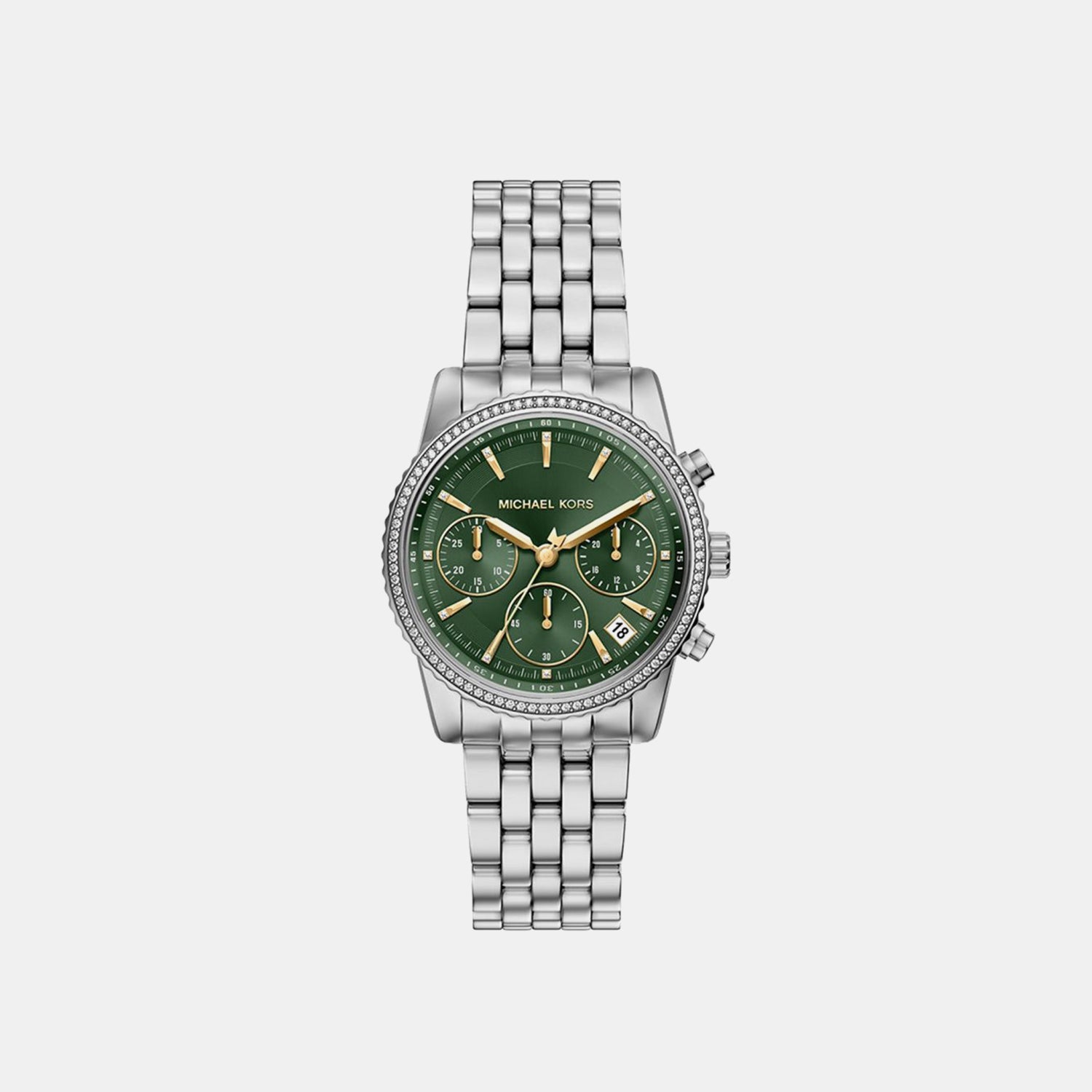 Bryant Women Quartz Green Dial Chronograph Stainless Steel Watch MK7583