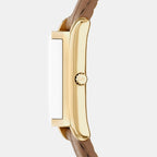 Essex Women Quartz Gold Dial Analog Leather Watch MK7584