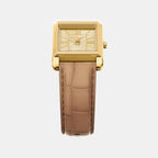 Essex Women Quartz Gold Dial Analog Leather Watch MK7584