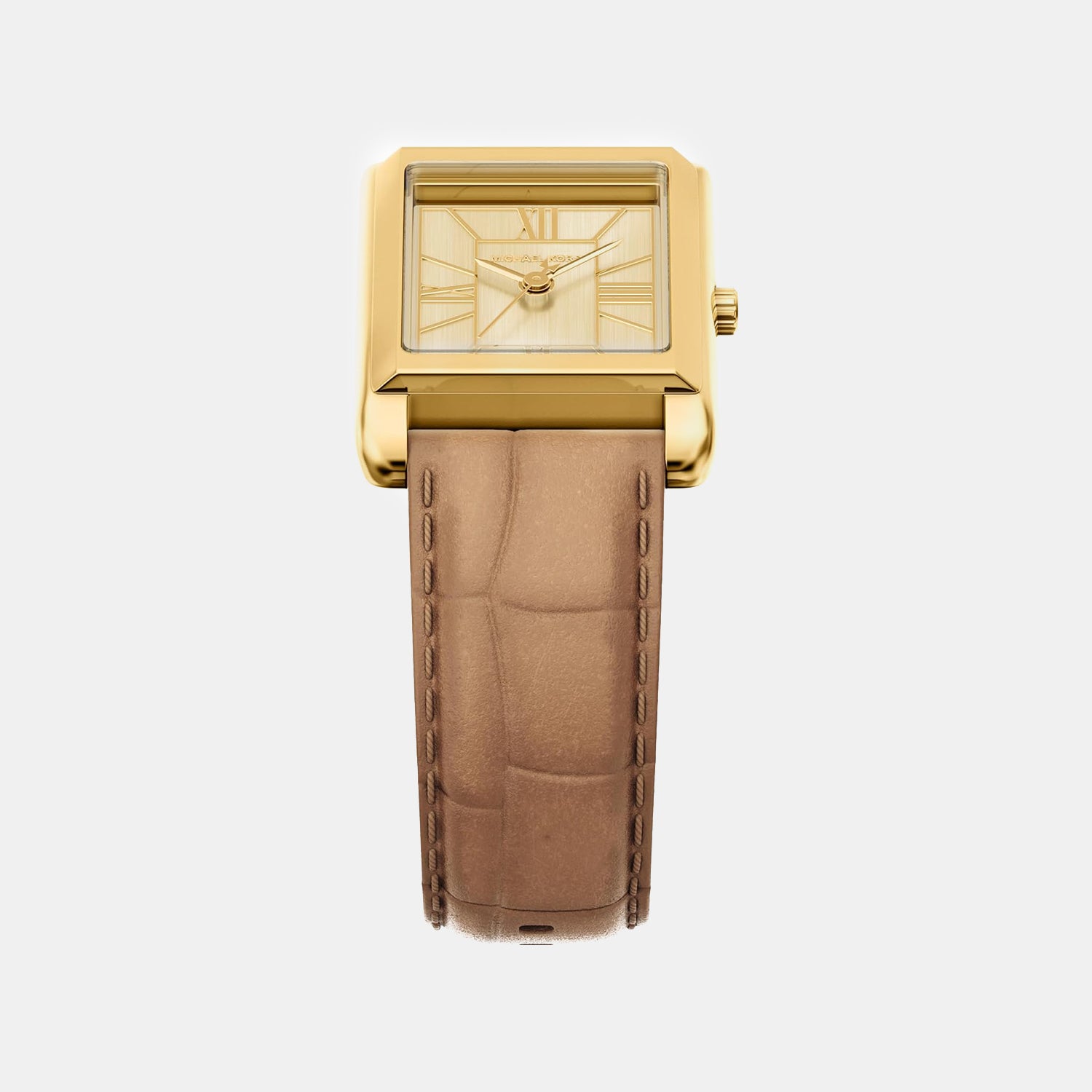 Essex Women Quartz Gold Dial Analog Leather Watch MK7584