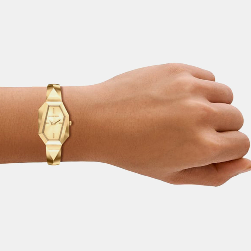 Suri Women Quartz Gold Dial Analog Stainless Steel Watch MK7589