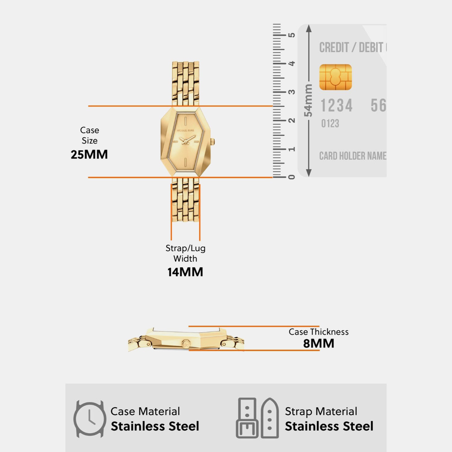 Suri Women Quartz Gold Dial Analog Stainless Steel Watch MK7590