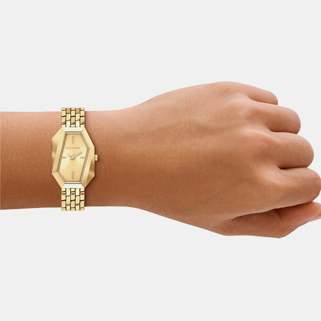 Suri Women Quartz Gold Dial Analog Stainless Steel Watch MK7590