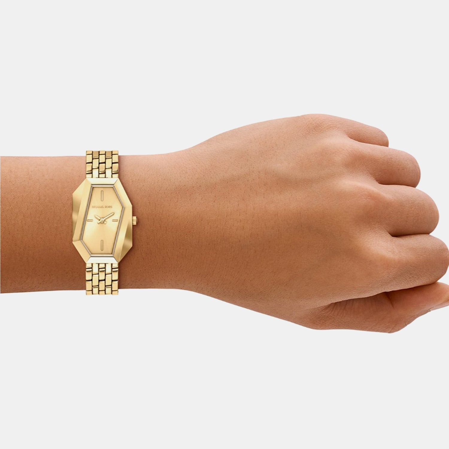 Suri Women Quartz Gold Dial Analog Stainless Steel Watch MK7590