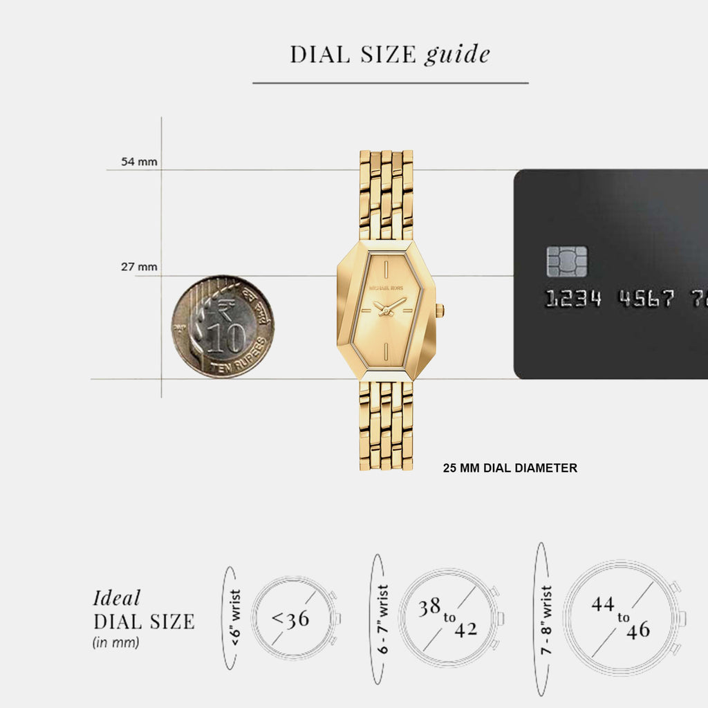 Suri Women Quartz Gold Dial Analog Stainless Steel Watch MK7590
