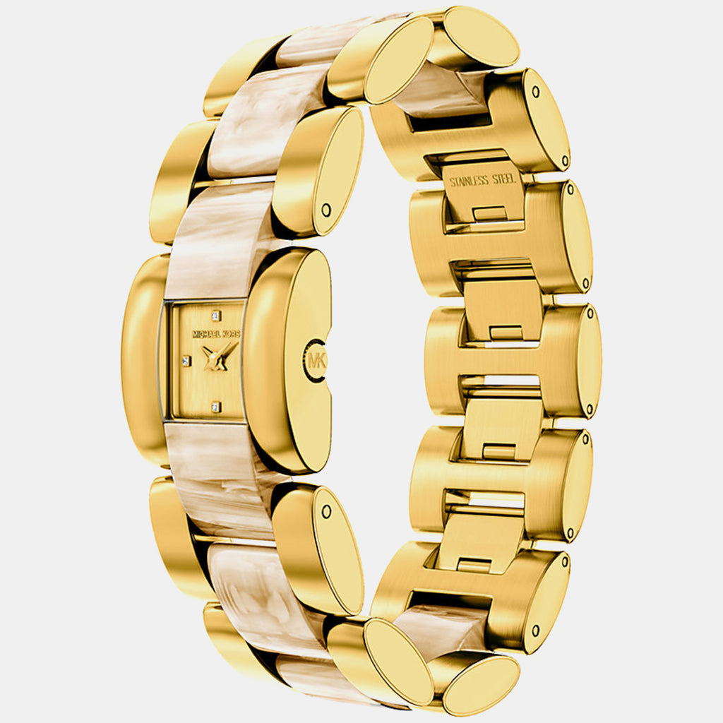 Darrington Women Quartz Gold Dial Analog Stainless Steel Watch MK7592