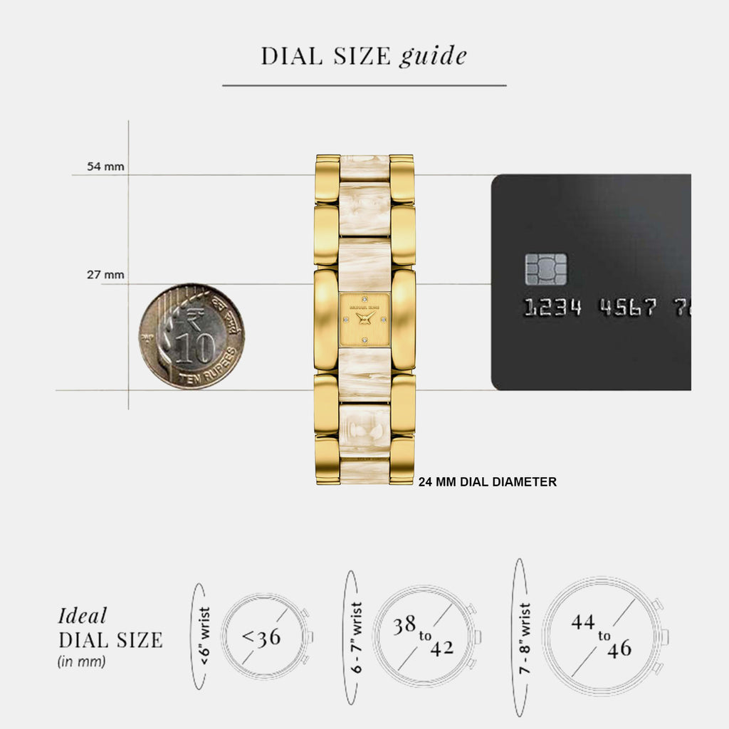Darrington Women Quartz Gold Dial Analog Stainless Steel Watch MK7592
