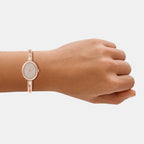Women Quartz Rose Gold Dial Analog Stainless Steel Watch MK7594