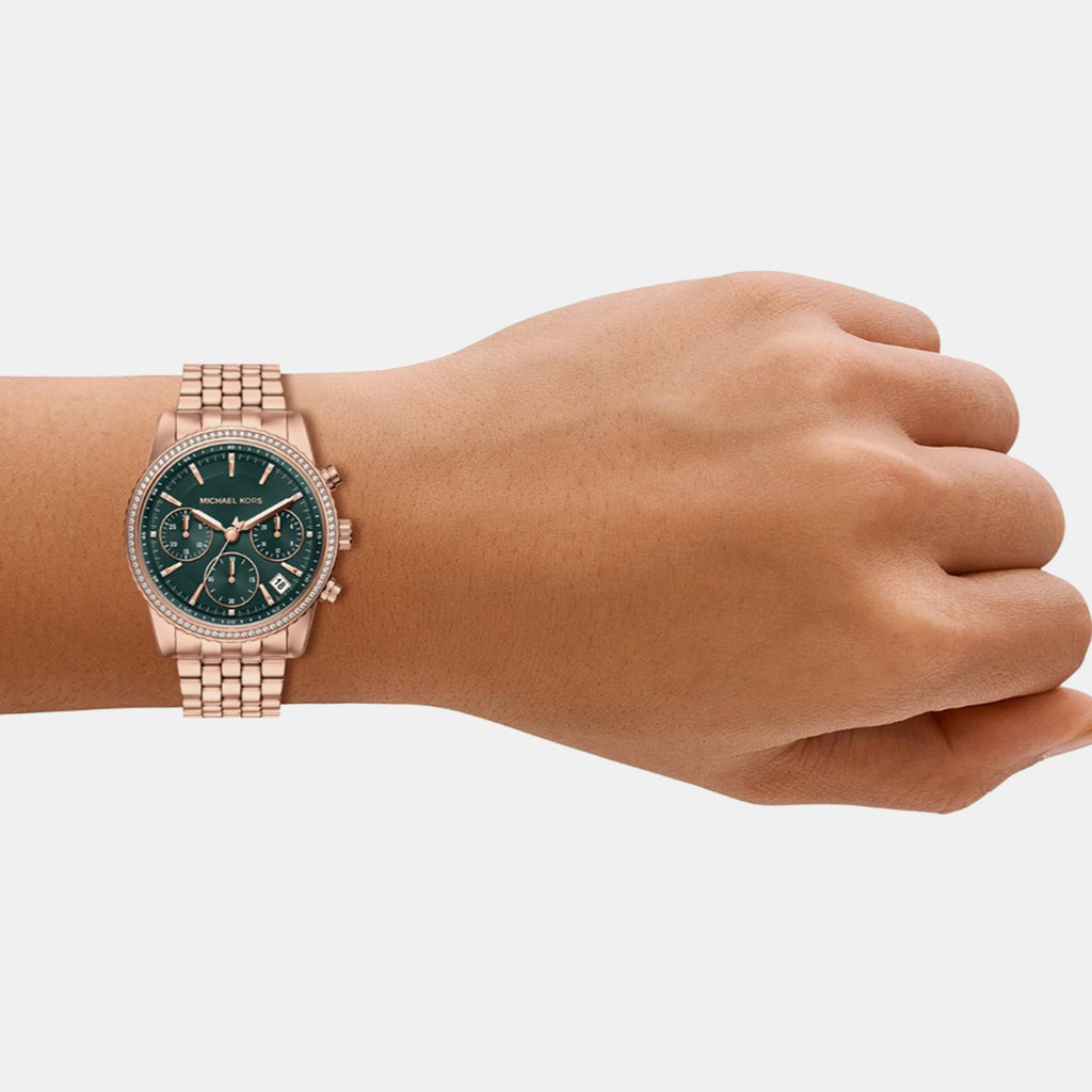 Bryant Women Quartz Green Dial Chronograph Stainless Steel Watch MK7600