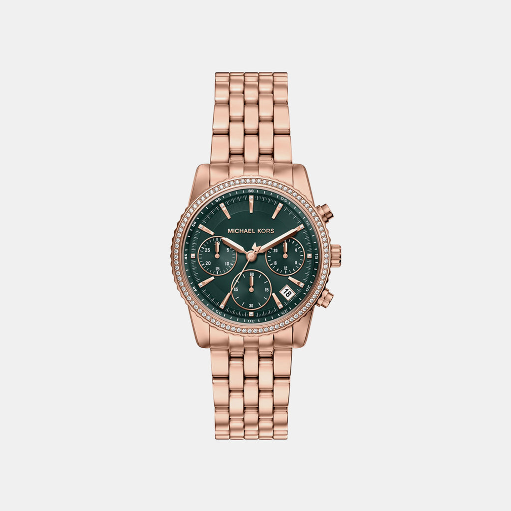 Bryant Women Quartz Green Dial Chronograph Stainless Steel Watch MK7600