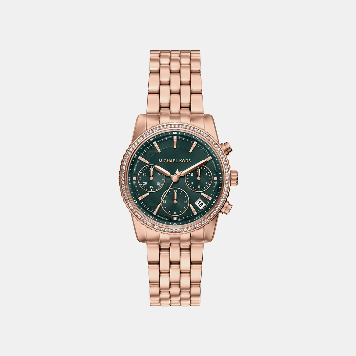 Bryant Women Quartz Green Dial Chronograph Stainless Steel Watch MK7600