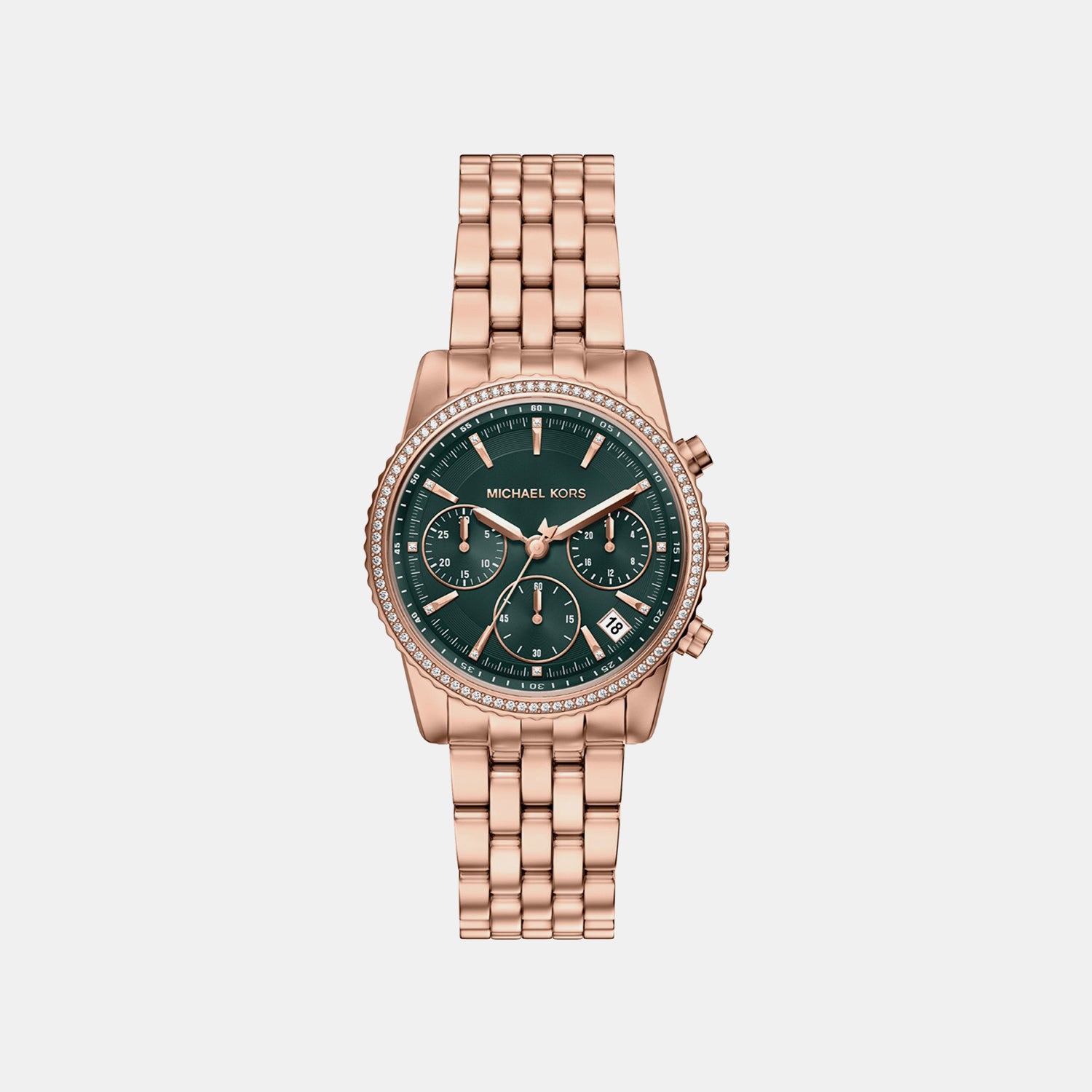 Bryant Women Quartz Green Dial Chronograph Stainless Steel Watch MK7600