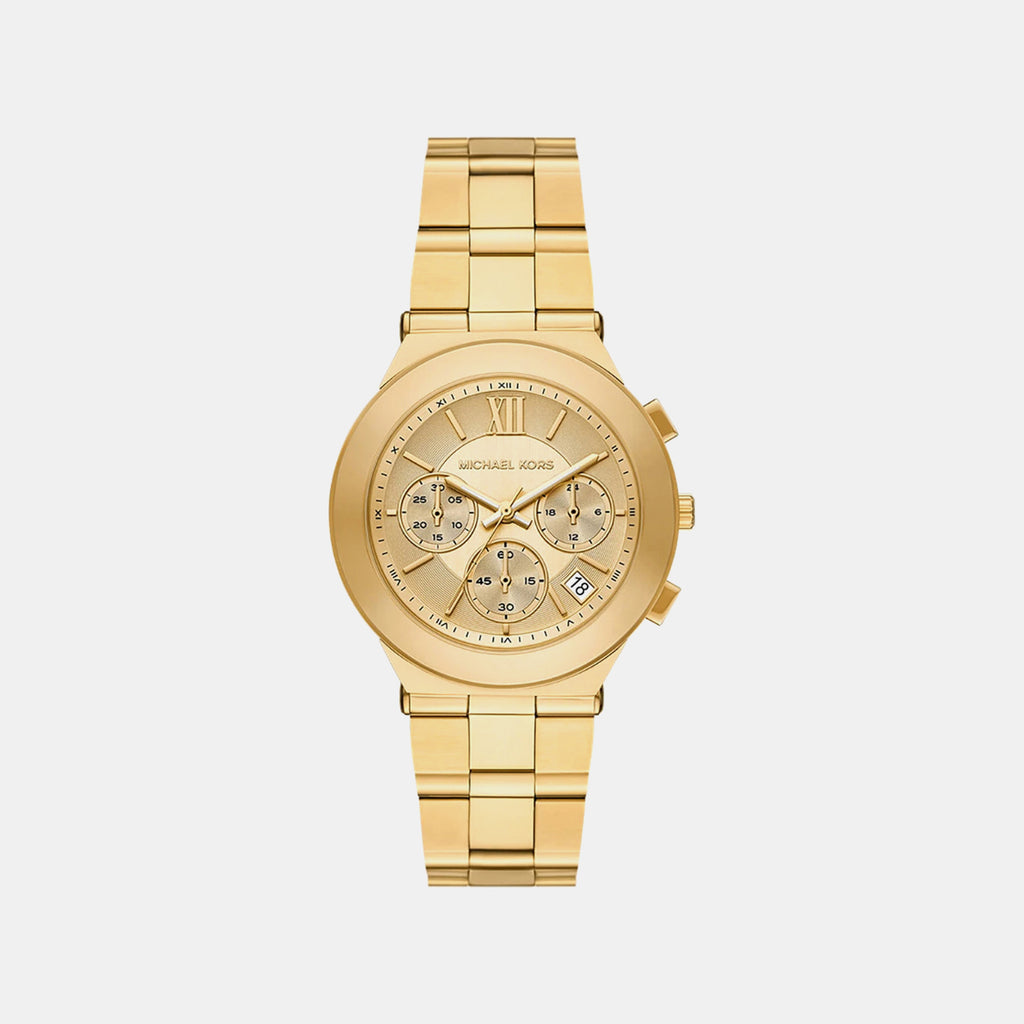 Women Quartz Gold Dial Chronograph Stainless Steel Watch MK7603