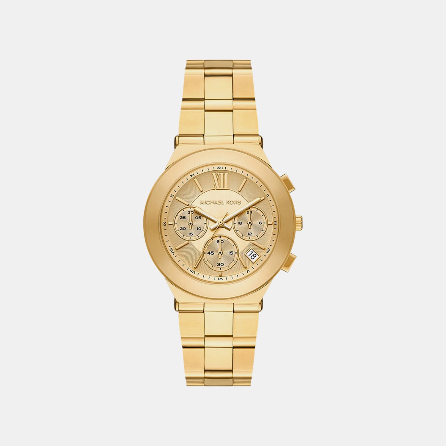 Women Quartz Gold Dial Chronograph Stainless Steel Watch MK7603