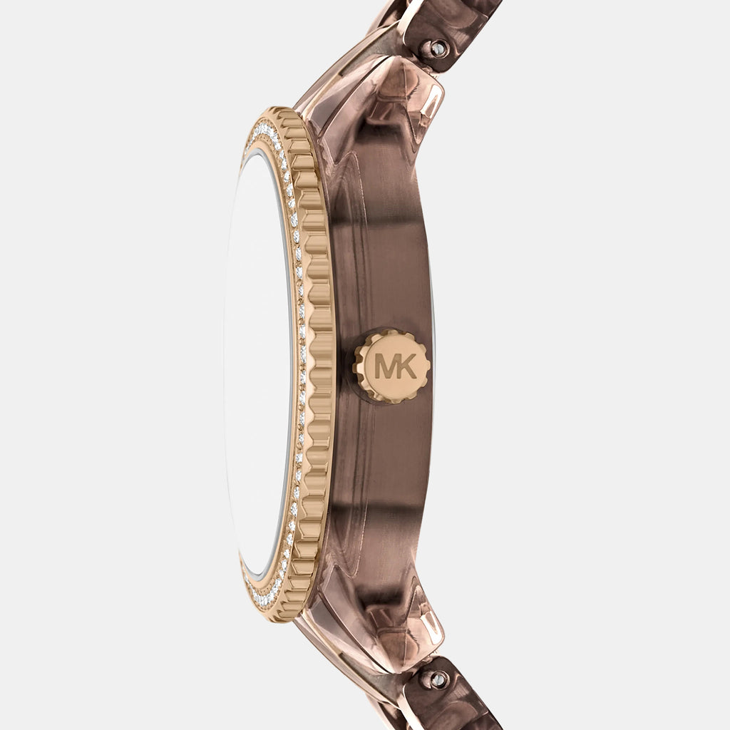 Ritz Pavé Women Quartz Gold Dial Analog Stainless Steel Watch MK7606