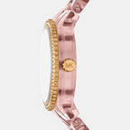 Bryant Pavé Women Quartz Pink Dial Analog Stainless Steel Watch MK7607