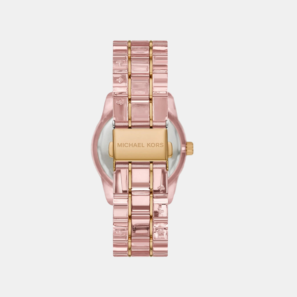 Bryant Pavé Women Quartz Pink Dial Analog Stainless Steel Watch MK7607