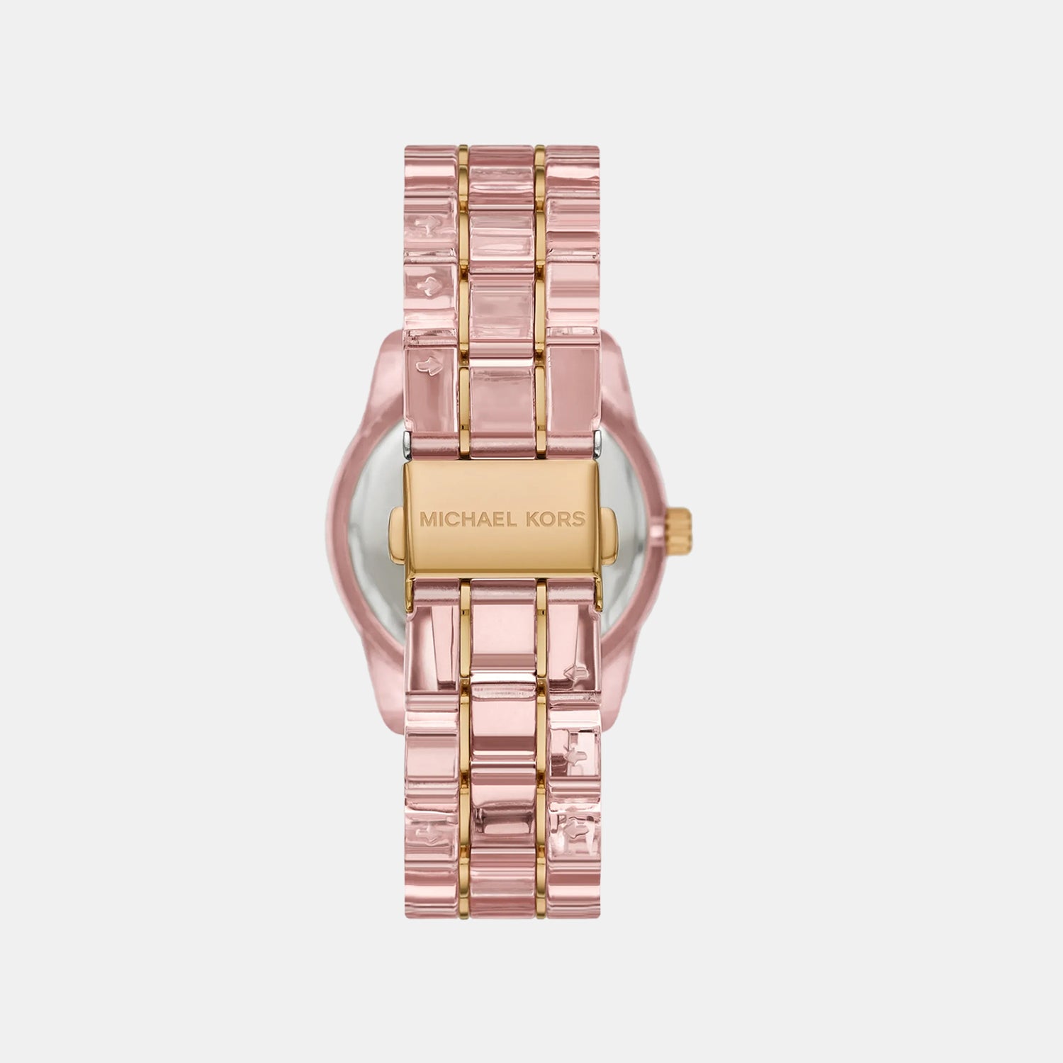 Bryant Pavé Women Quartz Pink Dial Analog Stainless Steel Watch MK7607