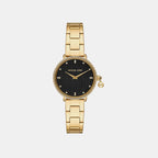 Mini Pyper Pave Women Quartz Black Dial Analog Stainless Steel Watch MK7616