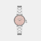 Mini Pyper Pave Women Quartz Pink Dial Analog Stainless Steel Watch MK7617