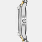 Petite Chelsea Pave Women Quartz Silver Dial Analog Stainless Steel Watch MK7620