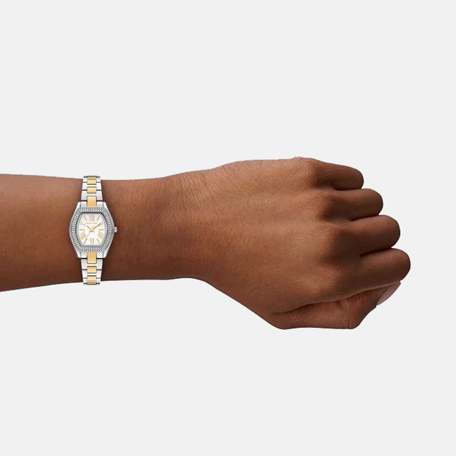 Petite Chelsea Pave Women Quartz Silver Dial Analog Stainless Steel Watch MK7620