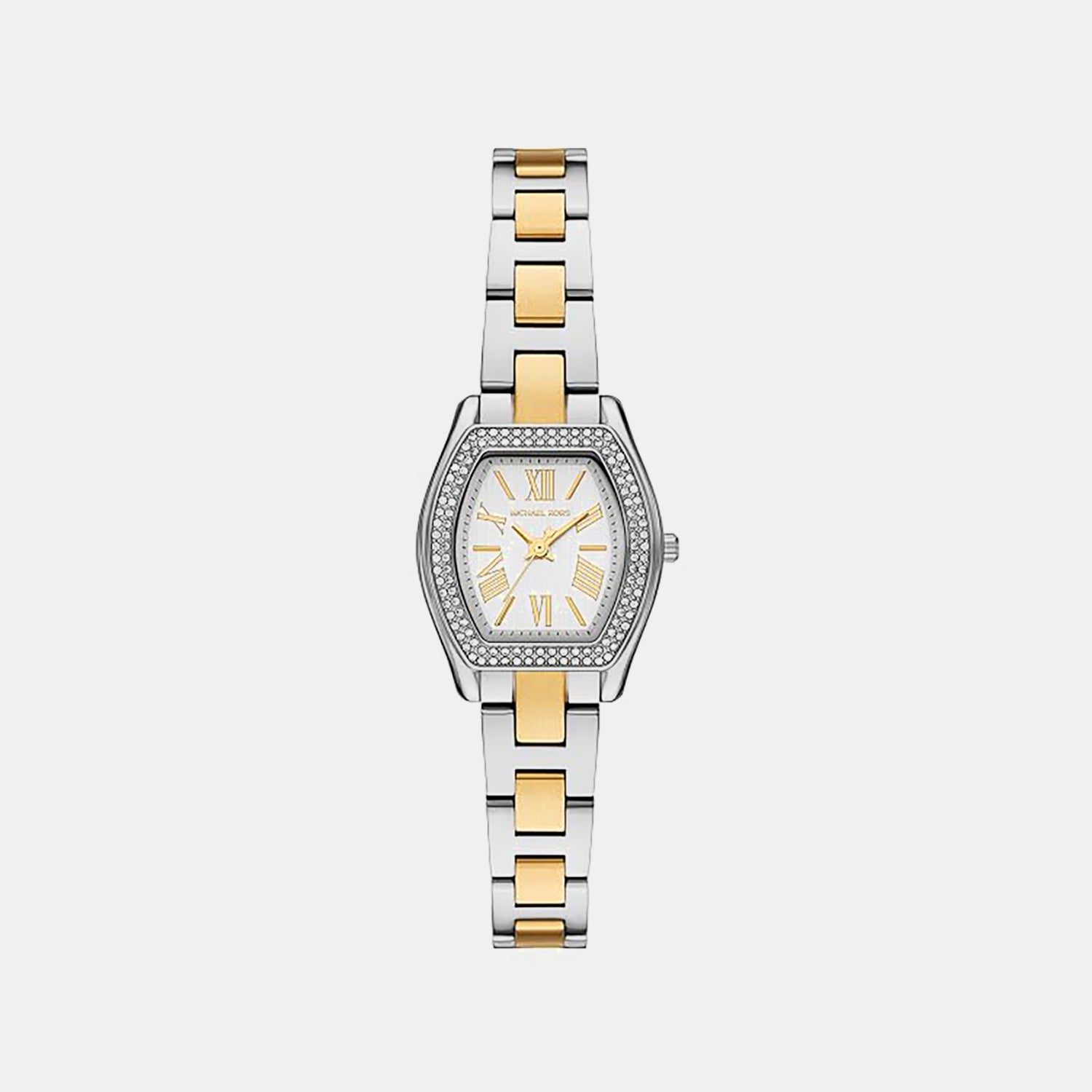 Petite Chelsea Pave Women Quartz Silver Dial Analog Stainless Steel Watch MK7620