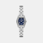 Petite Chelsea Pave Women Quartz Blue Dial Analog Stainless Steel Watch MK7621