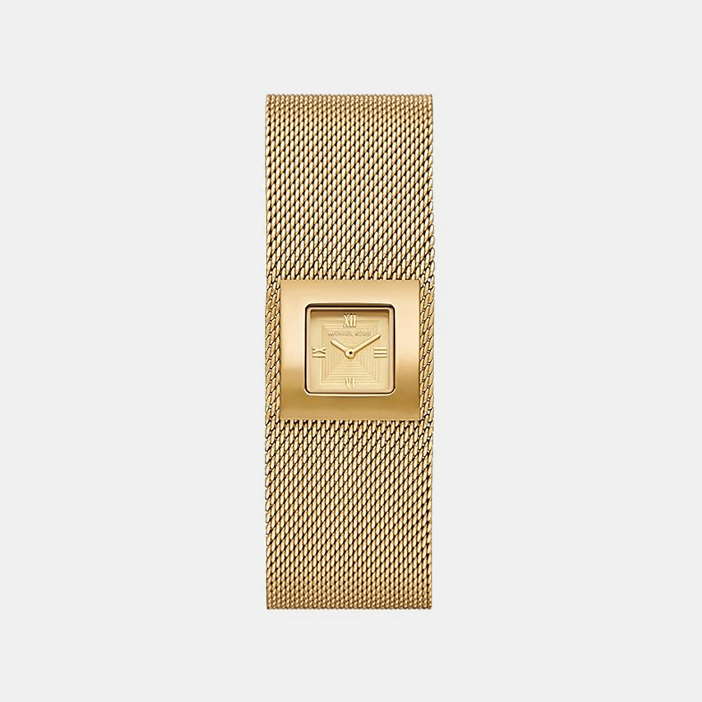Georgie Women Quartz Gold Dial Analog Mesh Watch MK7626