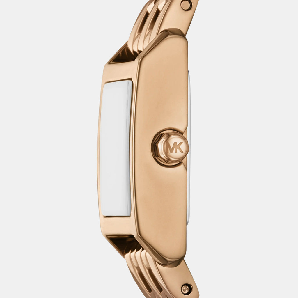 Georgie Women Quartz Beige Dial Analog Stainless Steel Watch MK7630