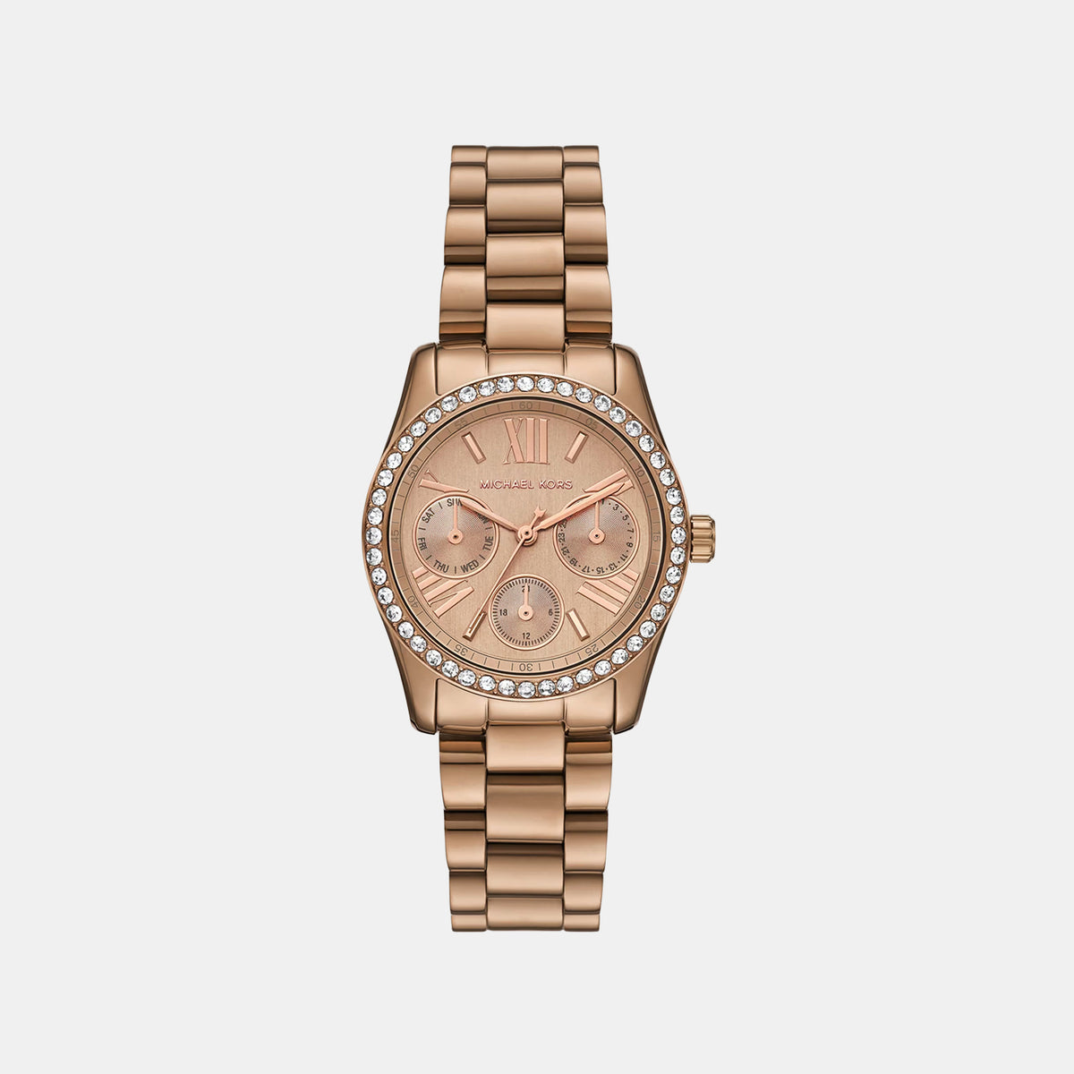 Lexington Women Quartz Gold Dial Chronograph Stainless Steel Watch MK7631