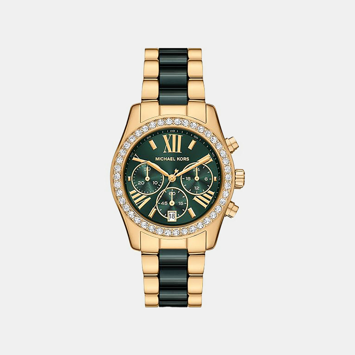 Lexington Women Quartz Green Dial Chronograph Stainless Steel Watch MK7636