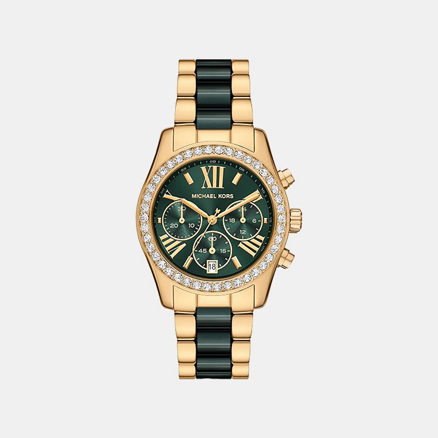Lexington Women Quartz Green Dial Chronograph Stainless Steel Watch MK7636