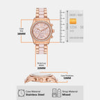 Lexington Women Quartz Pink Dial Chronograph Stainless Steel Watch MK7637