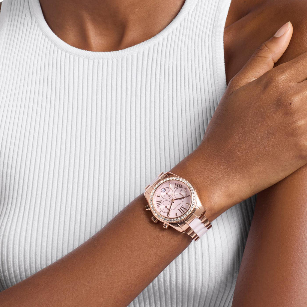 Lexington Women Quartz Pink Dial Chronograph Stainless Steel Watch MK7637