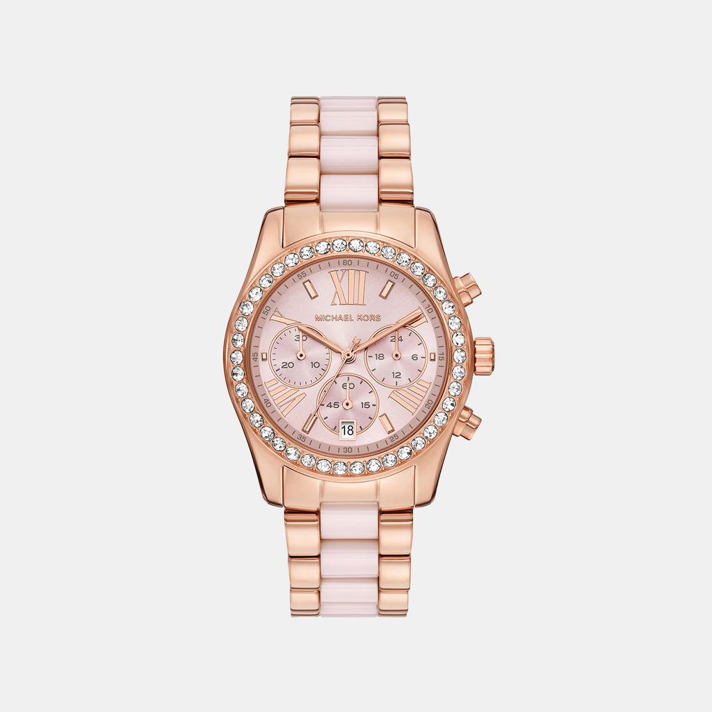 Lexington Women Quartz Pink Dial Chronograph Stainless Steel Watch MK7637