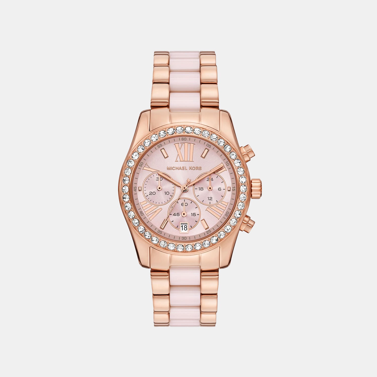 Lexington Women Quartz Pink Dial Chronograph Stainless Steel Watch MK7637
