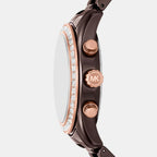 Lexington Men Quartz Brown Dial Chronograph Ceramic Watch MK7638